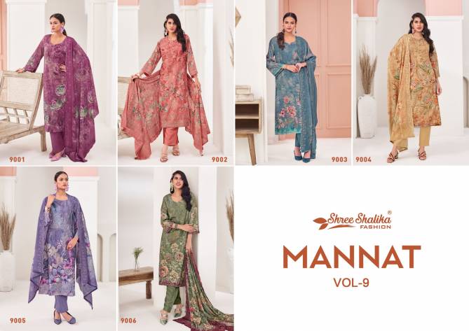 Mannat Vol 9 By Shree Shalika Digital Printed Lawn Cotton Dress Material Wholesale Online
